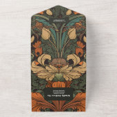 Invitation Tout En Un Élégant Mariage Floral Art Nouveau (Dehors)