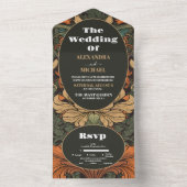 Invitation Tout En Un Élégant Mariage Floral Art Nouveau (À l'intérieur)