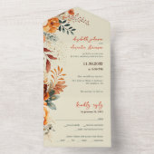 Invitation Tout En Un Élégant mariage floral automnal (À l'intérieur)