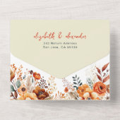 Invitation Tout En Un Élégant mariage floral automnal (Verso)