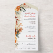 Invitation Tout En Un Élégant mariage floral automnal (À l'intérieur)