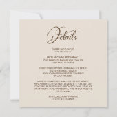 Invitation Tout en un élégant Mariage Floral Automne (Dos)