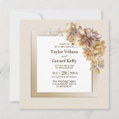 Invitation Tout en un élégant Mariage Floral Automne (Devant)