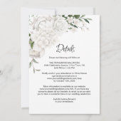 Invitation Tout en un élégant Mariage Floral Blanc (Dos)