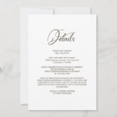 Invitation Tout en un élégant Mariage Floral Blanc (Dos)