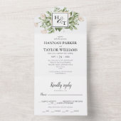 Invitation Tout En Un Élégant Mariage Floral Blanc (À l'intérieur)