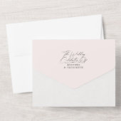 Invitation Tout En Un Élégant Mariage floral Blush (Verso)