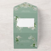 Invitation Tout En Un Élégant Mariage floral léger et aéré (Dehors)