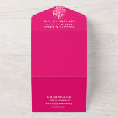 Invitation Tout En Un Elégant Mariage floral Magenta Fuchsia (Dehors)