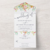Invitation Tout En Un Elégant Mariage Floral Printemps Été (À l'intérieur)