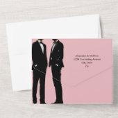 Invitation Tout En Un Elégant Mariage gay moderne (Verso)
