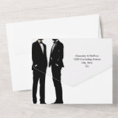 Invitation Tout En Un Elégant Mariage gay moderne (Verso)