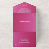 Invitation Tout En Un Élégant Mariage indien blanc rose (pas d'Env néces (Dehors)