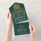 Invitation Tout En Un Élégant mariage islamique moderne (Déchirure)