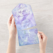 Invitation Tout En Un Élégant Mariage Lilac violet clair (Déchirure)