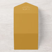 Invitation Tout En Un Elégant Mariage lunaire jaune moutarde (Dehors)