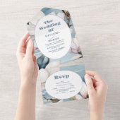 Invitation Tout En Un Élégant Mariage Magnolia (Déchirure)