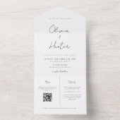 Invitation Tout En Un Élégant Mariage manuscrit photo (À l'intérieur)