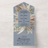 Invitation Tout En Un Elégant mariage moderne bleu foncé (À l'intérieur)