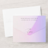 Invitation Tout En Un Élégant Mariage moderne violet Ombre Tie Dye (Verso)