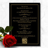 Invitation Tout en un Élégant Mariage noir et or