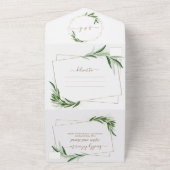 Invitation Tout En Un Élégant Mariage Or Olivier Tout en un (Dehors)