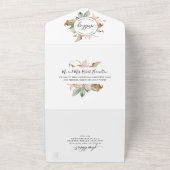 Invitation Tout En Un Élégant Mariage orange brûlé avec RSVP perforé (Dehors)