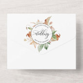 Invitation Tout En Un Élégant Mariage orange brûlé avec RSVP perforé (Verso)