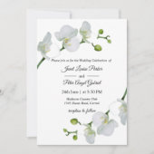 Invitation Tout en un.Elégant Mariage orchidées blanches (Devant)