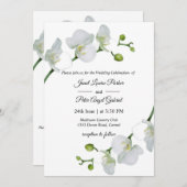 Invitation Tout en un.Elégant Mariage orchidées blanches (Devant / Derrière)