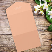 Invitation Tout En Un Élégant Mariage Pêcher Floral Calligraphie Script