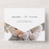 Invitation Tout En Un Élégant Mariage photo (Verso)