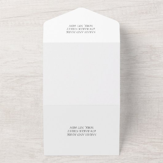 Invitation Tout En Un Élégant Mariage photo de calligraphie (Dehors)