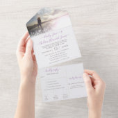 Invitation Tout En Un Élégant Mariage photo Fairytale Forest Wreath (Déchirure)