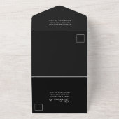 Invitation Tout En Un Élégant Mariage photo noir et blanc (Dehors)