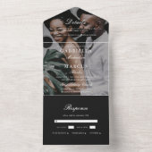 Invitation Tout En Un Élégant Mariage photo noir et blanc (À l'intérieur)