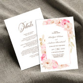 Invitation Tout en un élégant Mariage rose