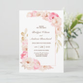 Invitation Tout en un élégant Mariage rose (Debout devant)