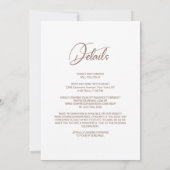 Invitation Tout en un élégant Mariage rose (Dos)