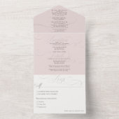 Invitation Tout En Un Élégant Mariage Rose Formel Dusty All In One Invit (À l'intérieur)
