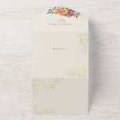 Invitation Tout En Un Élégant Mariage rose orange (Dehors)