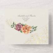 Invitation Tout En Un Élégant Mariage rose orange (Verso)