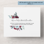 Invitation Tout En Un Élégant Mariage rouge et bleu avec RSVP perforé