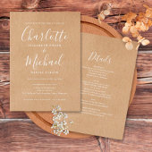 Invitation Tout en un élégant Mariage rustique Kraft