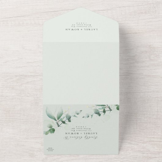 Invitation Tout En Un Elégant Mariage Verdoyant Tout En Un (Dehors)