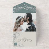 Invitation Tout En Un Élégant Mariage vert Sage (Dehors)