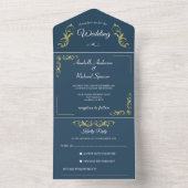 Invitation Tout En Un Élégant Mariage victorien (À l'intérieur)