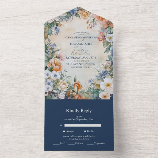 Invitation Tout En Un Élégant Mariage victorien Royal Elegance (À l'intérieur)