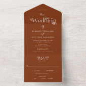 Invitation Tout En Un Élégant Mariage Whimsical en terre cuite (À l'intérieur)