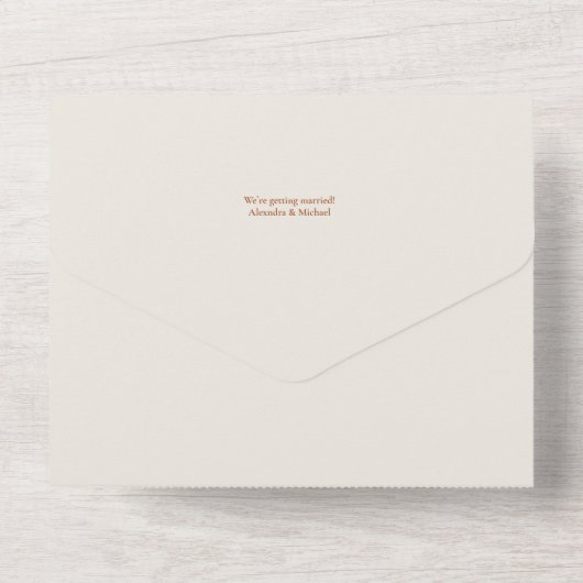 Invitation Tout En Un Élégant Mariage Whimsical en terre cuite (Verso)